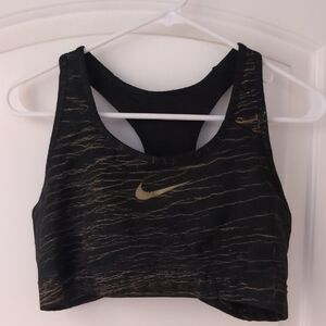 Nike Black and Gold Sports Bra